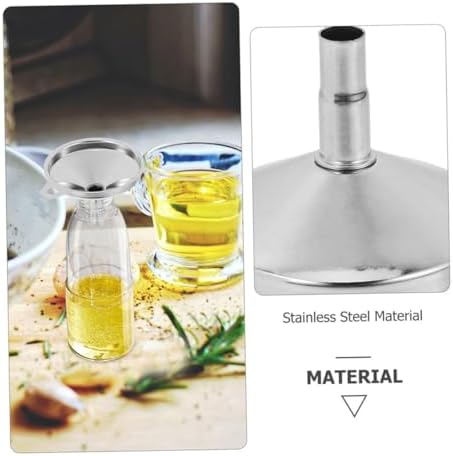 Stainless Steel Small Funnel Set 2pcs Metal Kitchen Funnels for Oil