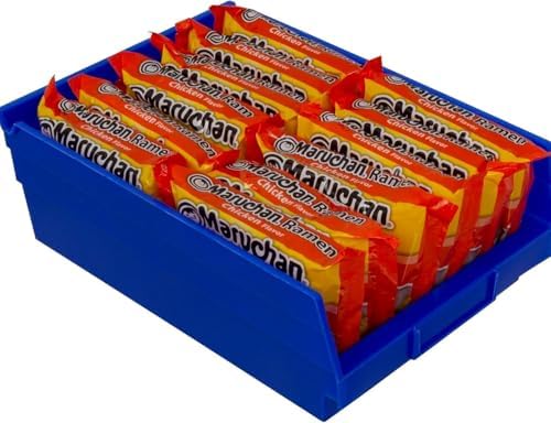 Akro-Mils 30150 Shelf Bins, 12"x8"x4", Blue, 12-Pack
