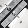 SpaceHacks Stone Faucet Mat for Kitchen Sink 23.7x4 in, Light Gray