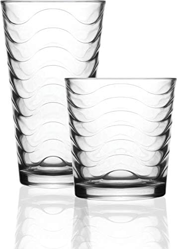 Circleware 12-Piece Set of Highball Tumbler Drinking Glasses and