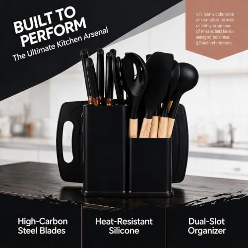 19-Piece Silicone Skitchen Utensils Set, Heat-Resistant Nonstick