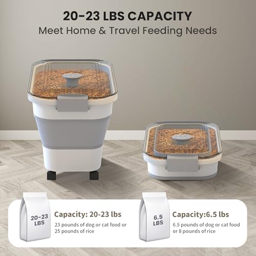 20-23 Lbs Dog Food Storage Container, Collapsible Dog Food Container