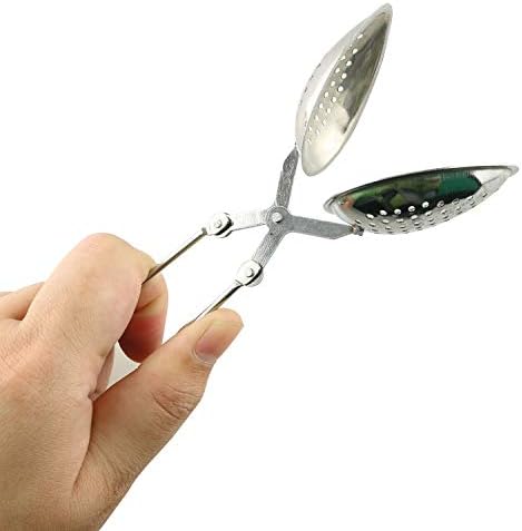 Tegg Tea Infuser 2PCS Stainless Steel Leaves Shape Spices Snap Spoon
