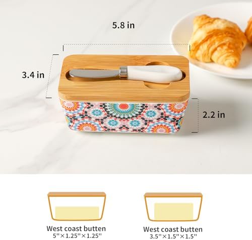 Butter Dish with Lid, Large Butter Dish for Countertop, Ceramic Butter