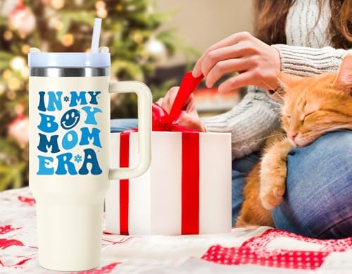 40 oz In My Boy Mom Era Cup Tumbler with Handle.40 oz Boymom Mothers