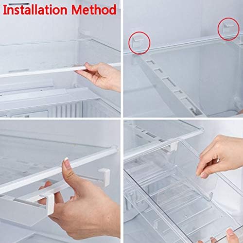 Refrigerator Organizer Bins - Fridge Pull Out Bins Snap on Drawer