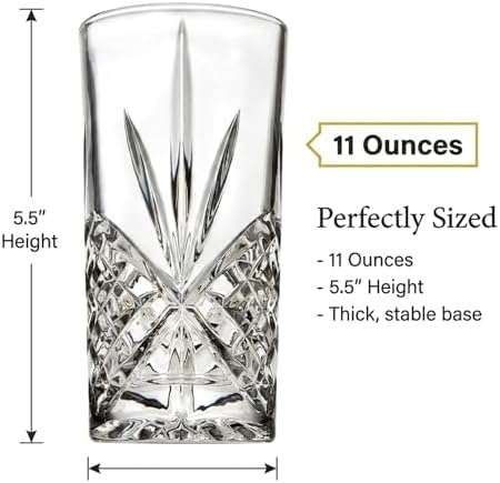 Godinger Dublin Crystal Highball Glasses, Set of 12