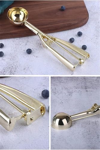 Cookie Scoop Set of 3 - Stainless Steel Ice Cream Scooper with