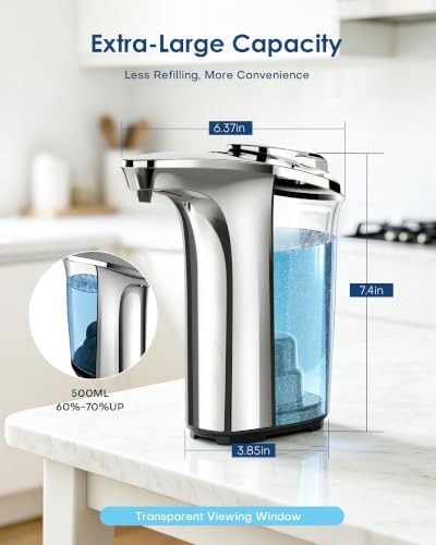 Automatic Soap Dispenser,17oz/500ml Touchless Dish Soap Dispenser