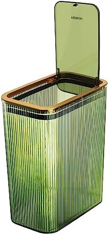 Bathroom Trash Cans with Lids, 2.6 Gallon, Green