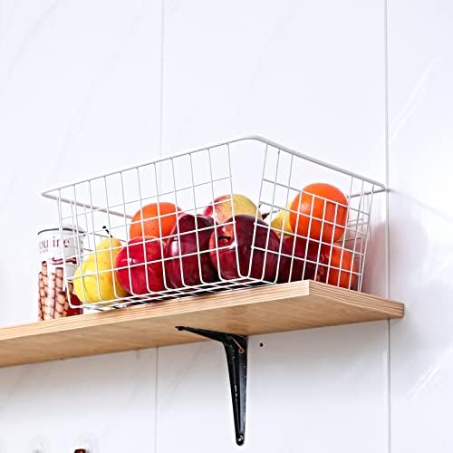 14" Upright Freezer Storage Baskets, White, Set of 4