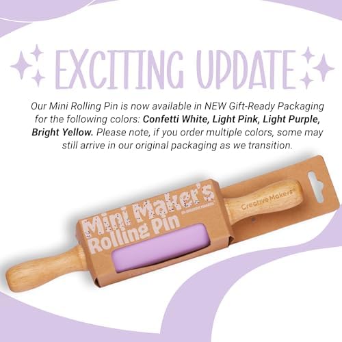 Small Rolling Pin for Kids, Non-Stick Silicone Surface with Wooden