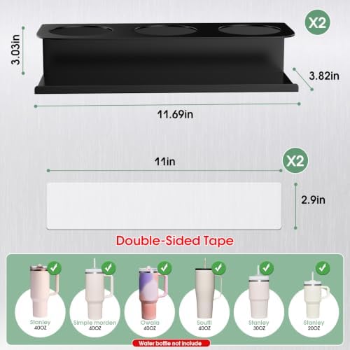 POLRAI 2 Pack Magnetic Stanley Cup Holder for Fridge, Water Bottle