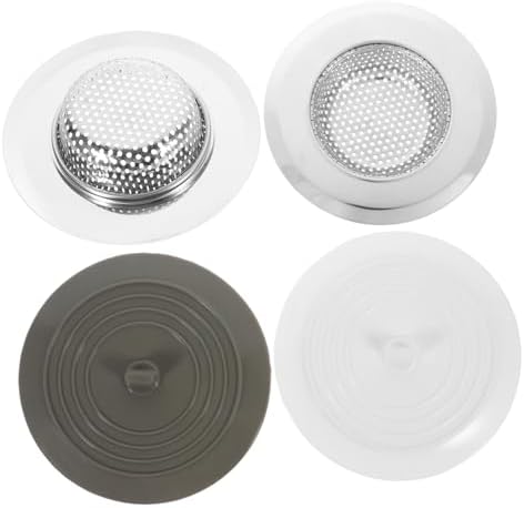 2 Sets Silicone Sink Strainers and Tub Stoppers for Drain Clogs