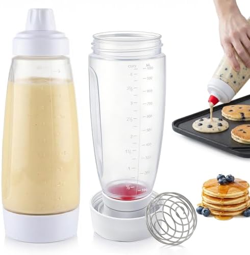 2-Pack Pancake Batter Dispenser with Whisk Ball