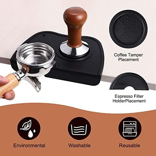 Coffee Knock Box,Set of 2 Pieces Espresso Knock Box Coffee Tamper Mat
