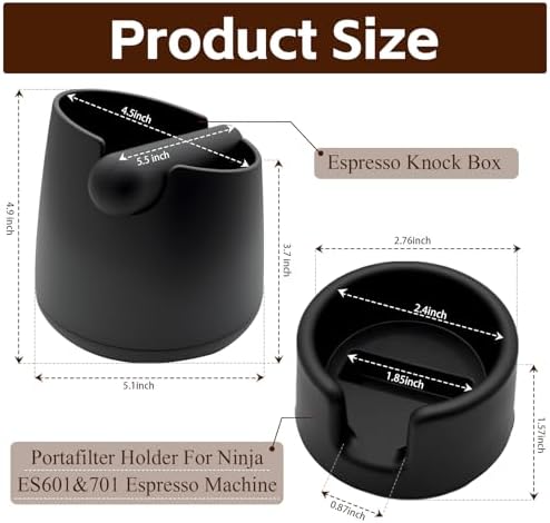 Portafilter Holder & Coffee Knock Box Combo for Ninja Luxe Café