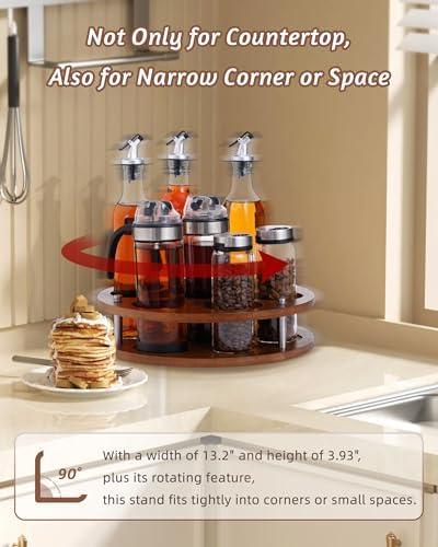 Rotating Wood Tumbler Organizer, 30 oz 40 oz Spinning Turnable