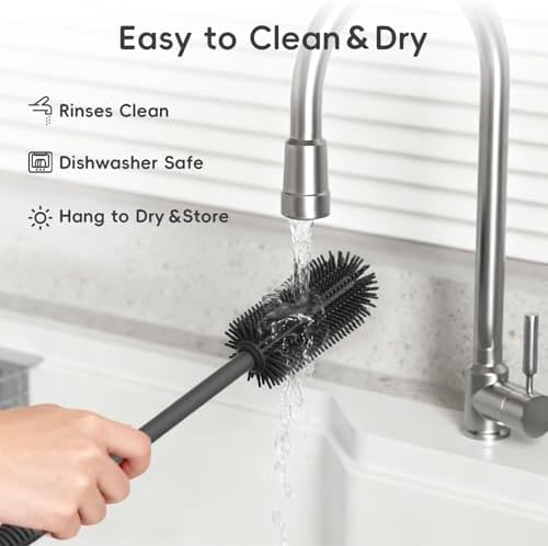 Silicone Bottle and Straw Cleaning Brush Set, 3-Piece