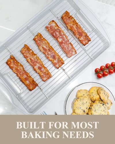 Nonstick Crisp Baking Tray With Wire Rack, Ceramic Coating Jelly Roll