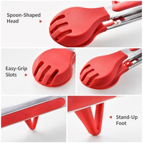 Silicone Kitchen Tongs, 2 Pack, 10 Inch