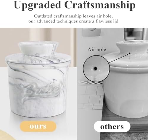 MSJGA Butter Crock for Counter with Water, French Butter Keeper for