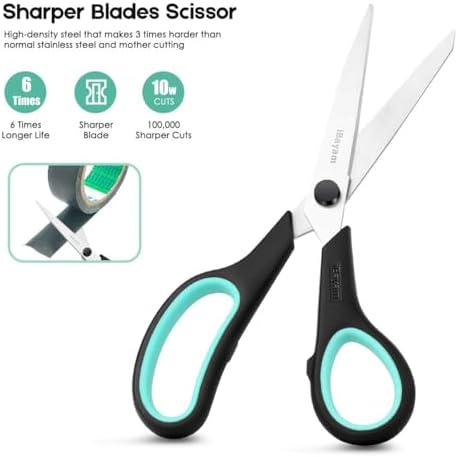 iBayam 8.5" Heavy Duty Scissors All Purpose for Office School Crafts