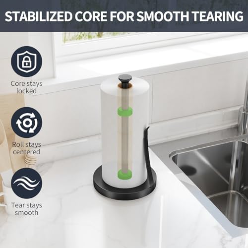 Jesginboo Countertop Paper Towel Holder, Black