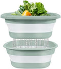 2 in 1 Collapsible Colander and Wash Basin Set, 8QT, Blue