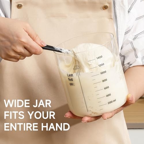 HomeFeel 50 oz Glass Sourdough Starter Jar