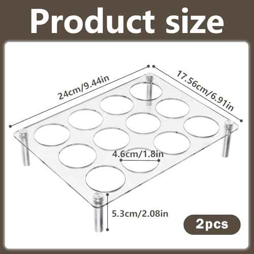 2 pack K Cup Drawer Organizer, Acrylic 12 Slots Flat Countertop Coffee Pod Holder, Clear K Cup Organizer Tray for Office & Kitchen