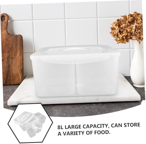 Hemobllo 8l Divided Plastic Storage Box with Lid, Portable Handle