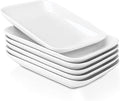 DELLING 8 Inch Rectangular Appetizer Plates Set of 6, Porcelain Salad