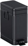 Small Trash Can with Lid, 2.6 Gal, Black