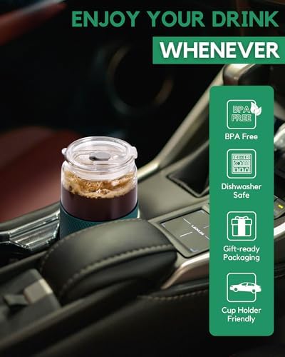 ColoVie Glass Tumbler with 3 IN 1 Lids and Glass Straws