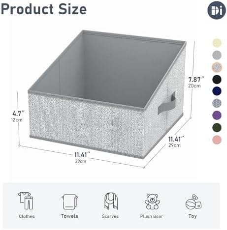 DIMJ Fabric Storage Bins for Shelves with Handles