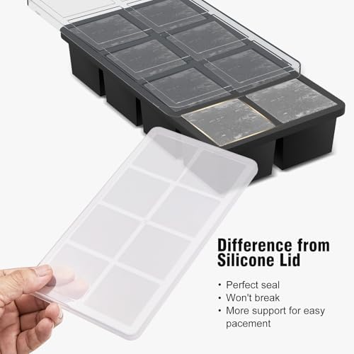 Samuelworld Large Ice Cube Tray: Upgraded Silicone Square Ice Cube