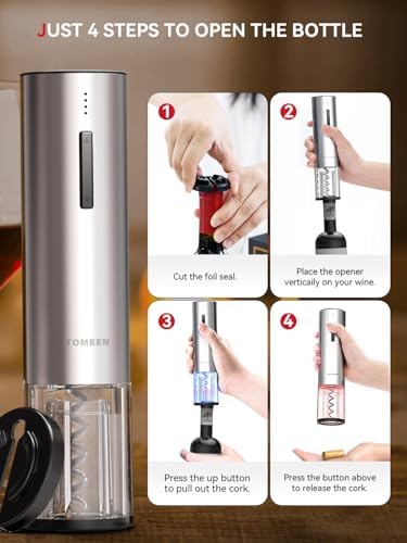 Rechargeable Electric Wine Gift Set - Aerator, Vacuum Stoppers, Foil