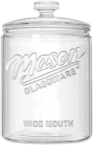 1 Gallon Glass Cookie Jar with Airtight Lid for Sourdough Starter