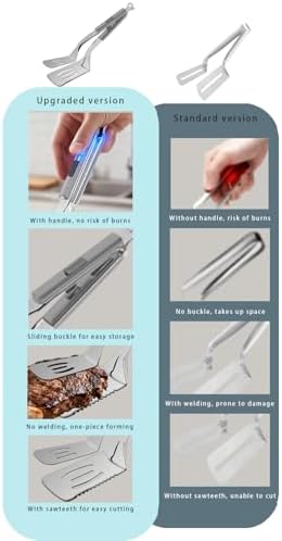 11.5-inch Stainless Steel Tongs for Cooking – Versatile Metal Spatula