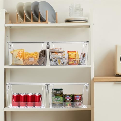 2 Pack Stackable Storage Bins with Open Front, Clear