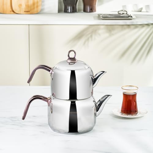 Karaca Manes Turkish Teapot Set, 1.35L & 1.95L, Purple