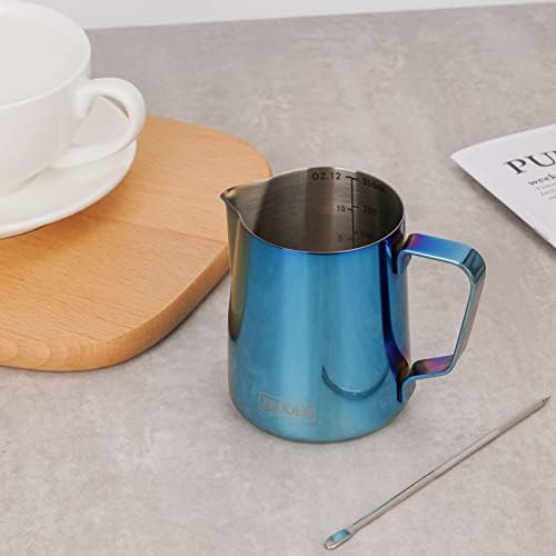 Milk Frothing Pitcher, 12oz Espresso Steaming Pitchers Stainless Steel