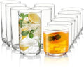 Kyraton Drinking Glasses Set of 12, PET Clear Plastic Highball Glasses