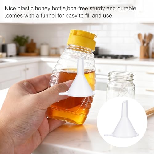 2 Pcs Plastic Honey Bottles, 180ml/6oz Honey Squeeze Bottle with