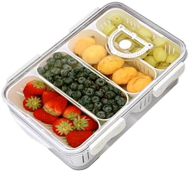 Food Organizer for Refrigerator Divided Transparent Keeper Container