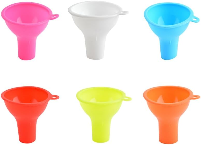 6 Pcs Silicone Funnels for Kitchen, Multi-Color Flexible Filling Small