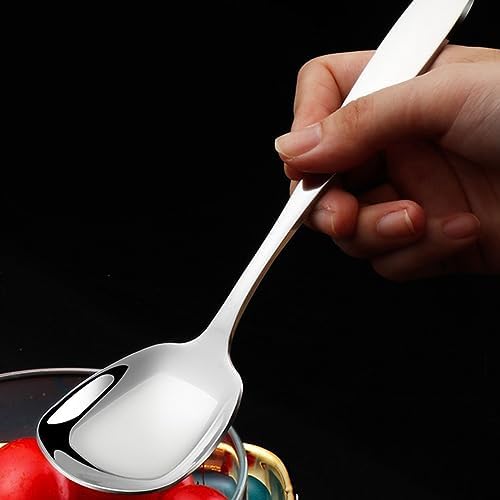 Ouliget Square Head Spoons, Korean style Square Sugar Spoon,Thick