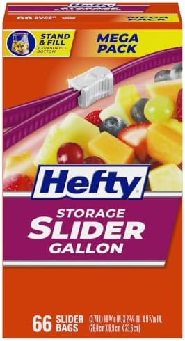 Hefty Slider Storage Bags, Gallon Size, 66ct