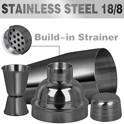 Large 24oz Cocktail Shaker Set, Stainless Steel 18/8 Martini Mixer